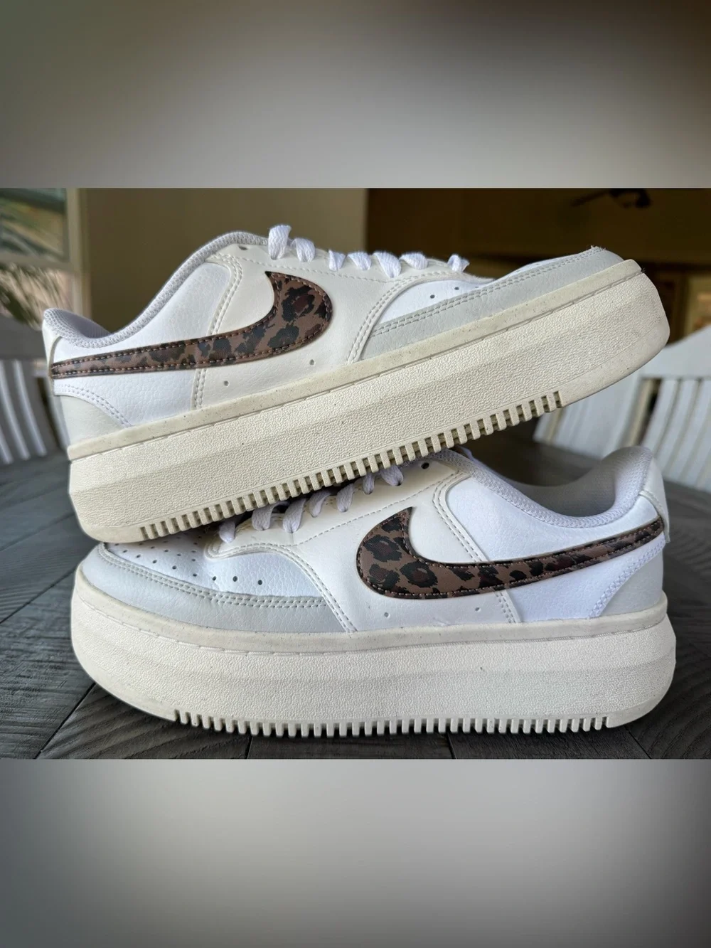 Nike Court Vision Leopardate Retro Platform Sneakers Leopard Women’s Size 9.6